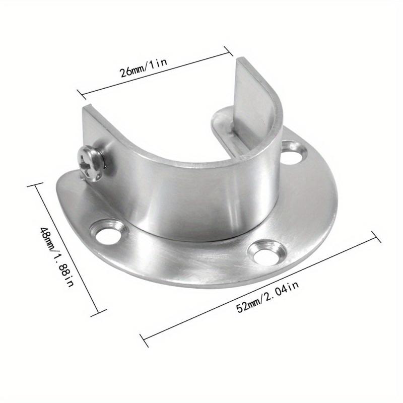 2pcs Closet Rod End Support Stainless Steel U Shaped Closet Pole Sockets