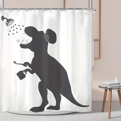 Polyester Dinosaur Shower Curtain with 12 Hooks