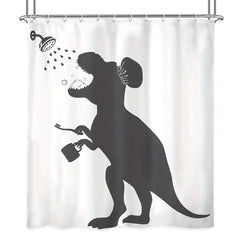Polyester Dinosaur Shower Curtain with 12 Hooks
