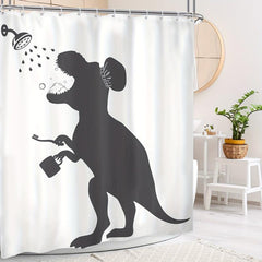 Polyester Dinosaur Shower Curtain with 12 Hooks