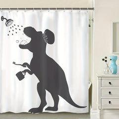 Polyester Dinosaur Shower Curtain with 12 Hooks