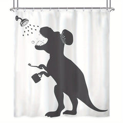 Polyester Dinosaur Shower Curtain with 12 Hooks