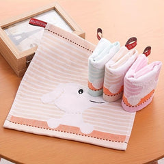 3pcs Dog Pattern Washcloth Cartoon Handkerchiefs Small Square Towel