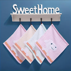 3pcs Dog Pattern Washcloth Cartoon Handkerchiefs Small Square Towel