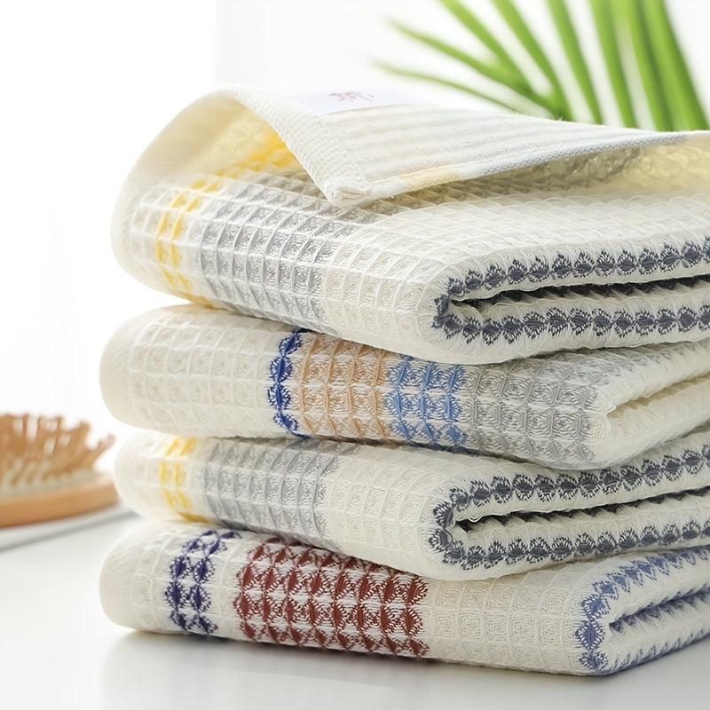Striped Pattern Hand Towel Waffle Soft Face Towel