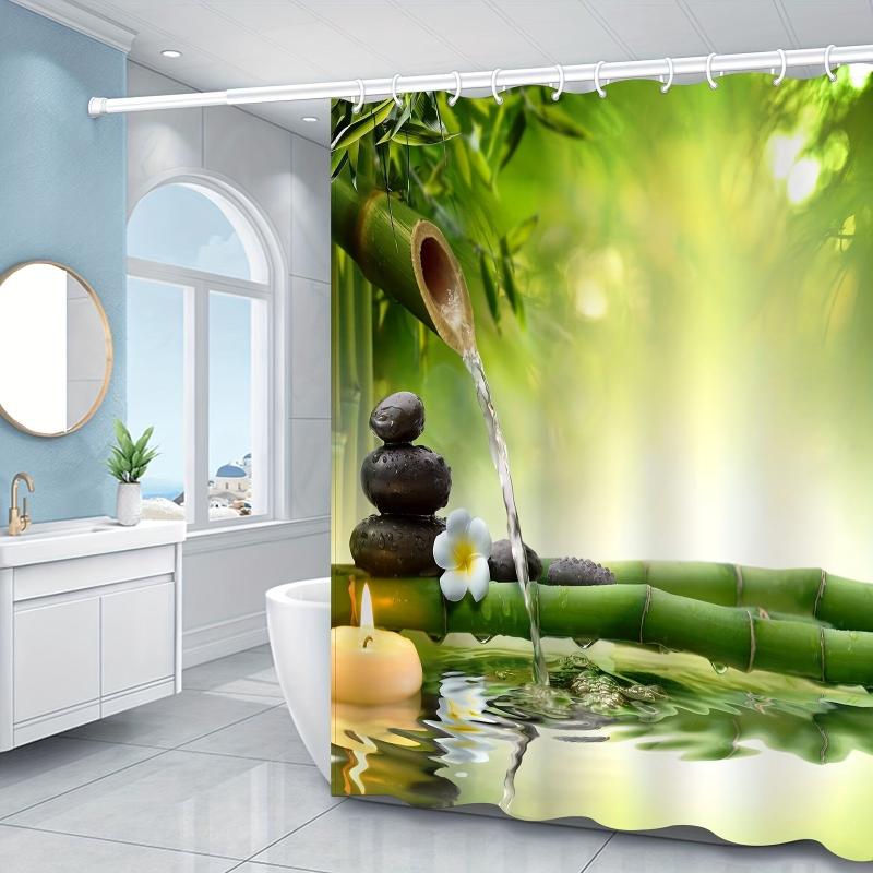 Landscapes Pattern Shower Curtain Waterproof Fabric Bathroom Decor Curtain
