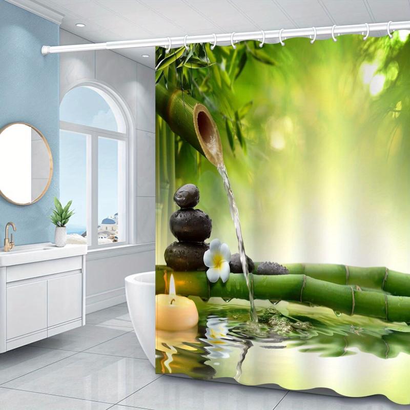 Landscapes Pattern Shower Curtain Waterproof Fabric Bathroom Decor Curtain
