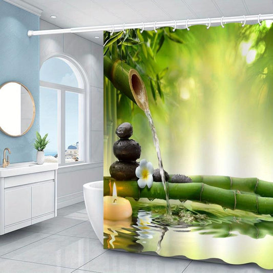Landscapes Pattern Shower Curtain Waterproof Fabric Bathroom Decor Curtain