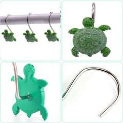 12pcs Ocean Animal Shower Curtain Hooks Turtle Shower Curtain Bathroom Decor