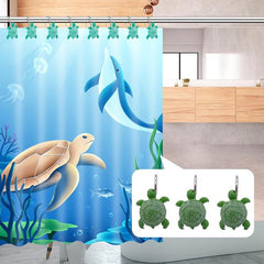 12pcs Ocean Animal Shower Curtain Hooks Turtle Shower Curtain Bathroom Decor