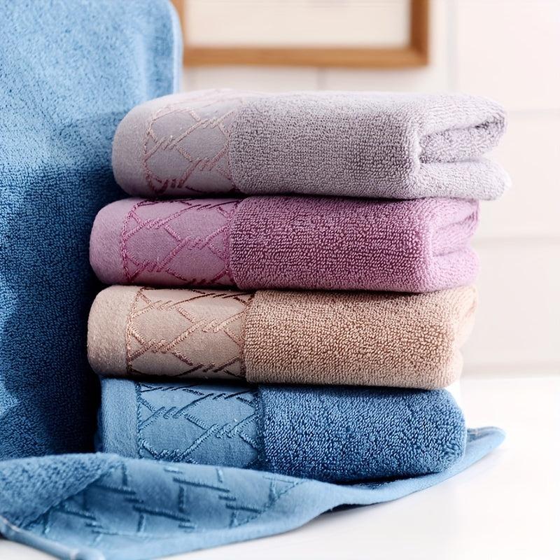 4pcs Geometric Pattern Hand Towel Set Soft Skin-friendly Face Towel