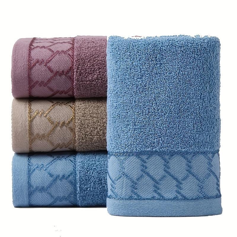 4pcs Geometric Pattern Hand Towel Set Soft Skin-friendly Face Towel