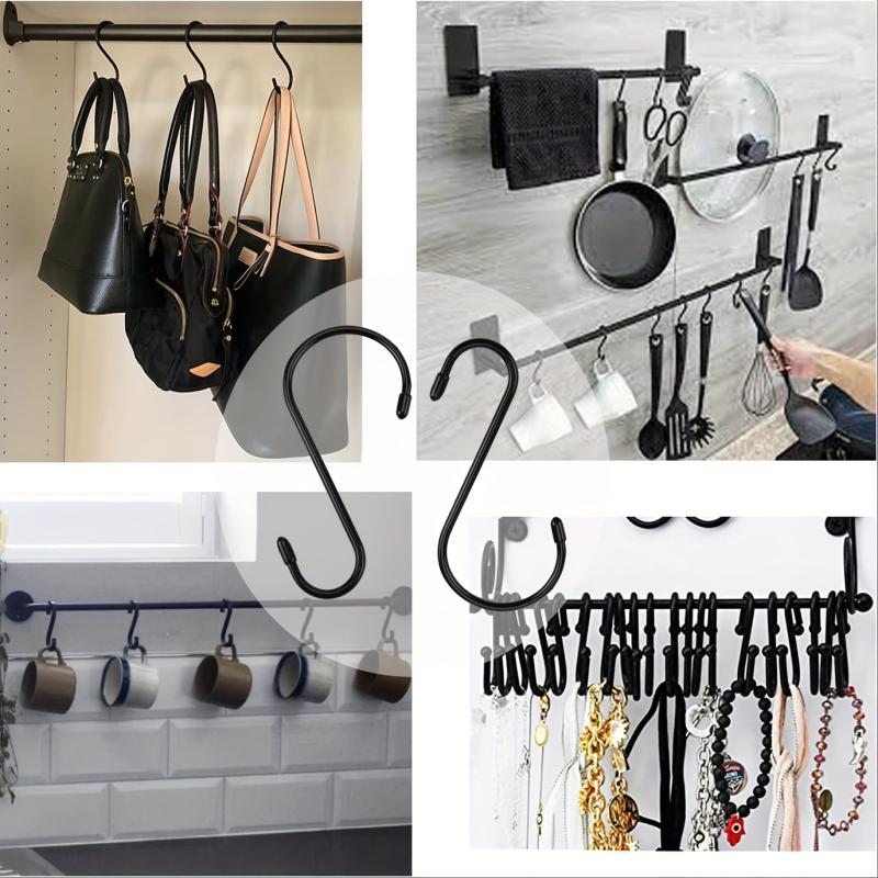 12pcs Long Hooks Silicone Metal Shower Curtain H