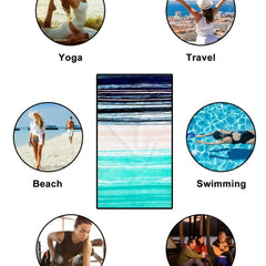 Striped Quick Dry Microfiber Large Beach Towel
