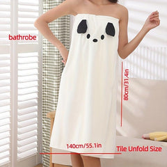 Dog Pattern Bathrobe for Women Quick Drying Adjustable Towel