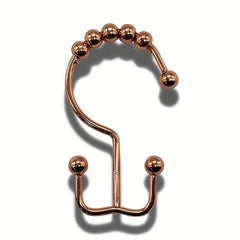 12pcs Rustproof Double Sliding Shower Curtain Hooks Bathroom Access