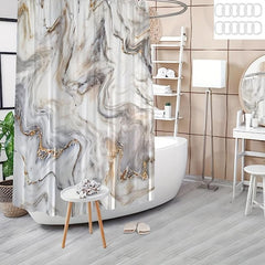 Modern Marble Abstract Bathroom Shower Curtain