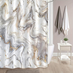 Modern Marble Abstract Bathroom Shower Curtain
