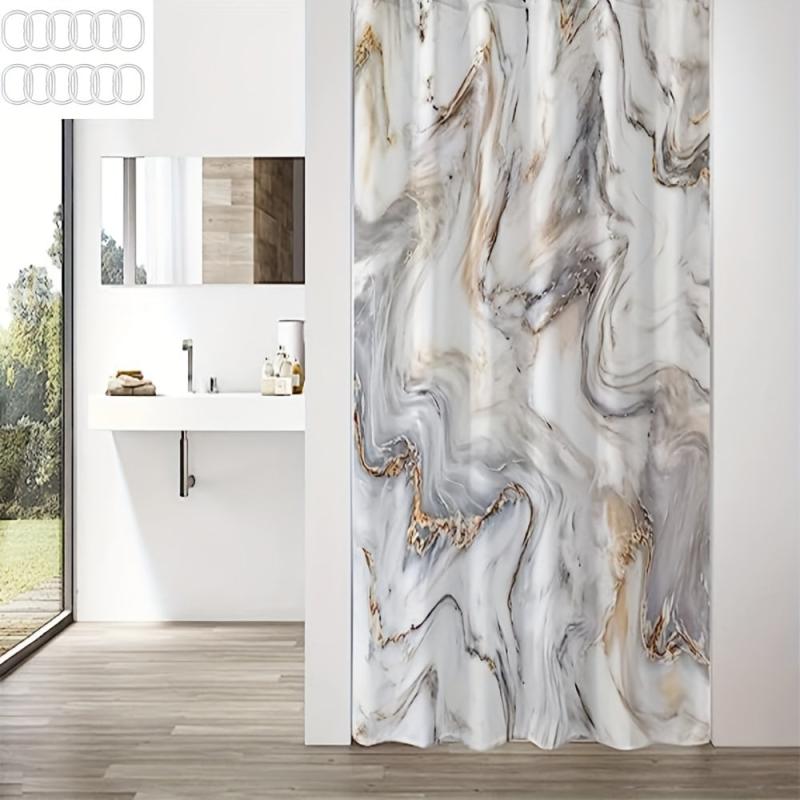 Modern Marble Abstract Bathroom Shower Curtain