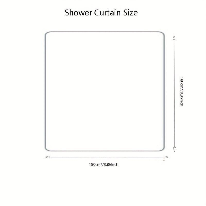 3pcs Rose Pattern Waterproof Shower Curtain Bathroom Decor
