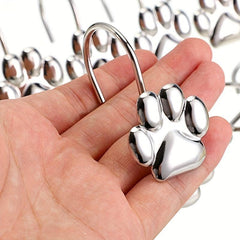 12pcs Paw Print Shower Curtain Hooks - Rust Proof and Fashionable
