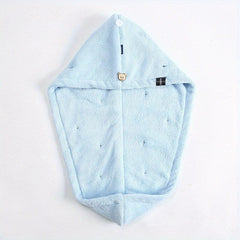 Double Layer Hair Drying Cap Coral Fleece Towel Quick Dry for Long Hair