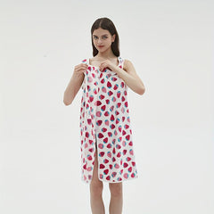 Strawberry Pattern Wearable Bath Towel Bath Skirt For Women