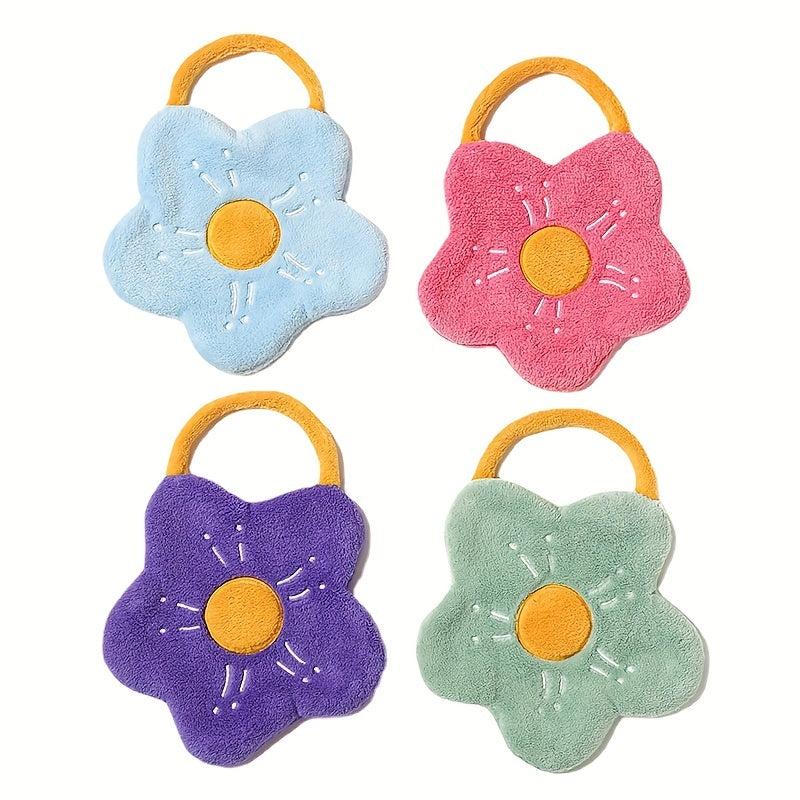 Flower Hanging Towel Coral Fleece Quick-drying Soft Towel