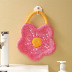 Flower Hanging Towel Coral Fleece Quick-drying Soft Towel