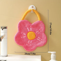 Flower Hanging Towel Coral Fleece Quick-drying Soft Towel