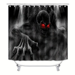Skull Pattern Bathroom Shower Curtain Set with Rugs & Mat