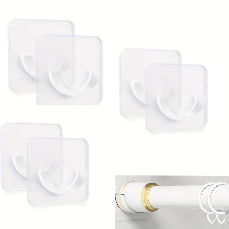 Shower Rod Holder Tension Curtain Rod Bracket No Drilling Self Adhesive