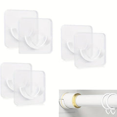 Shower Rod Holder Tension Curtain Rod Bracket No Drilling Self Adhesive