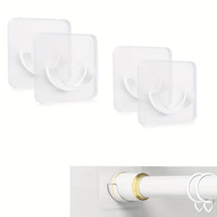 Shower Rod Holder Tension Curtain Rod Bracket No Drilling Self Adhesive