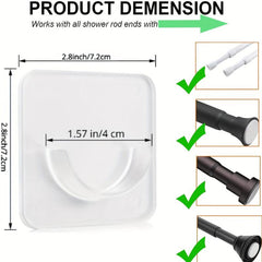 Shower Rod Holder Tension Curtain Rod Bracket No Drilling Self Adhesive