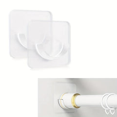 Shower Rod Holder Tension Curtain Rod Bracket No Drilling Self Adhesive