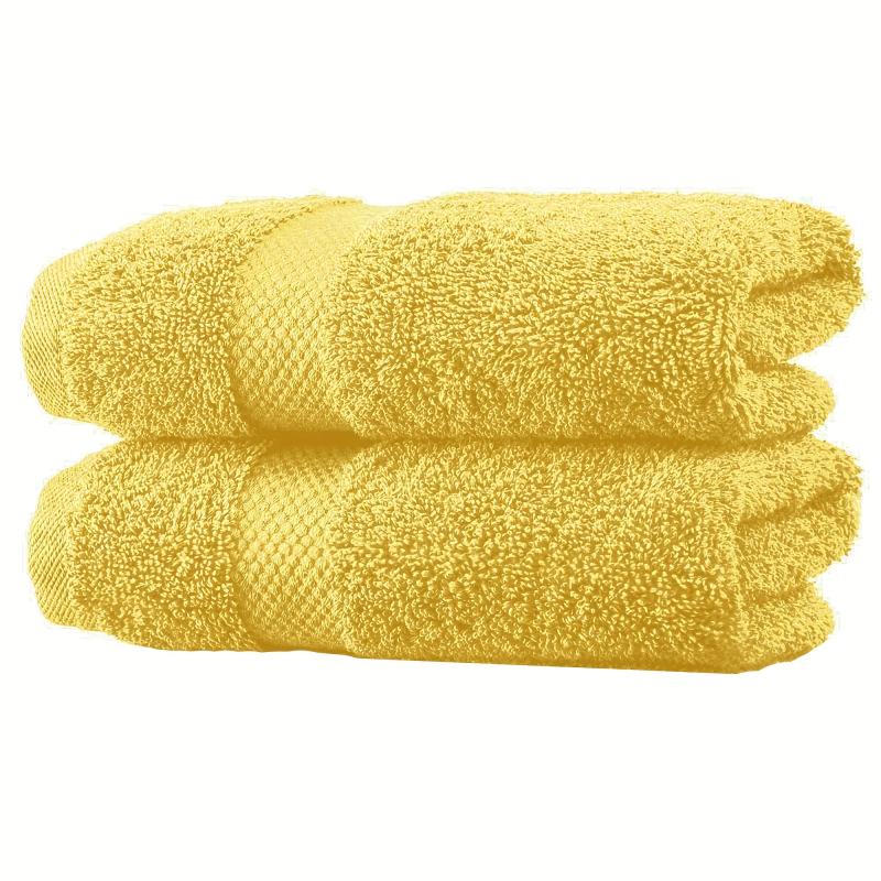 2pcs Solid Cotton Hand Towels Set - Soft & Absorbent - Bathroom Gym Spa Supplies