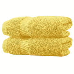 2pcs Solid Cotton Hand Towels Set - Soft & Absorbent - Bathroom Gym Spa Supplies