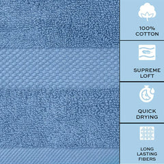 2pcs Solid Cotton Hand Towels Set - Soft & Absorbent - Bathroom Gym Spa Supplies