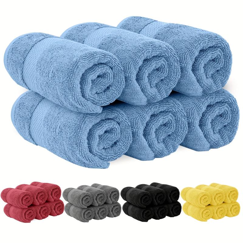 2pcs Solid Cotton Hand Towels Set - Soft & Absorbent - Bathroom Gym Spa Supplies