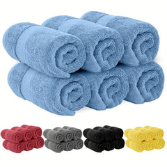 2pcs Solid Cotton Hand Towels Set - Soft & Absorbent - Bathroom Gym Spa Supplies