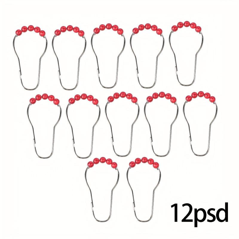 12pcs Gourd Buckle Shower Curtain Hook Iron Material Various Colors