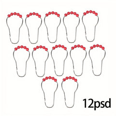 12pcs Gourd Buckle Shower Curtain Hook Iron Material Various Colors