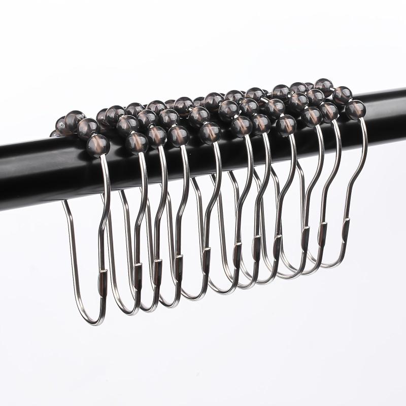 12pcs Gourd Buckle Shower Curtain Hook Iron Material Various Colors