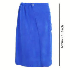 Men's Solid Bath Skirt Towel with Pocket Soft Absorbent Shower Wrap