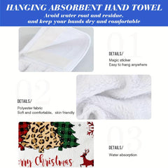 Christmas Tree Pattern Fingertip Towel Hanging Towel Farmhouse Decor