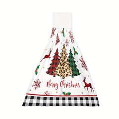 Christmas Tree Pattern Fingertip Towel Hanging Towel Farmhouse Decor