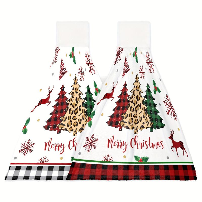 Christmas Tree Pattern Fingertip Towel Hanging Towel Farmhouse Decor