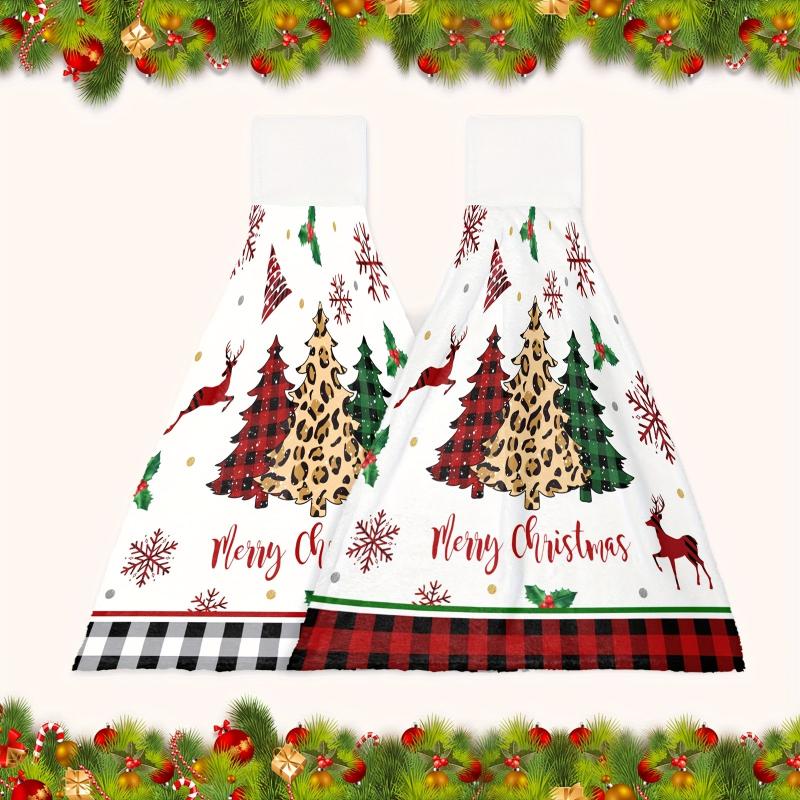 Christmas Tree Pattern Fingertip Towel Hanging Towel Farmhouse Decor