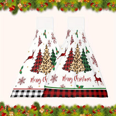 Christmas Tree Pattern Fingertip Towel Hanging Towel Farmhouse Decor